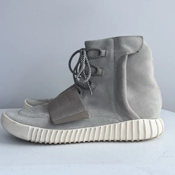 Adidas Yeezy 750 Boost High Top Sneakers 12 Gray Brown Kanye West Suede Boots - Picture 6 of 16